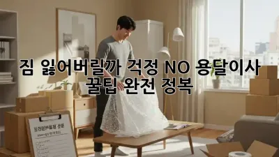 짐 잃어버릴까 걱정 NO! 용달이사 꿀팁 완전 정복